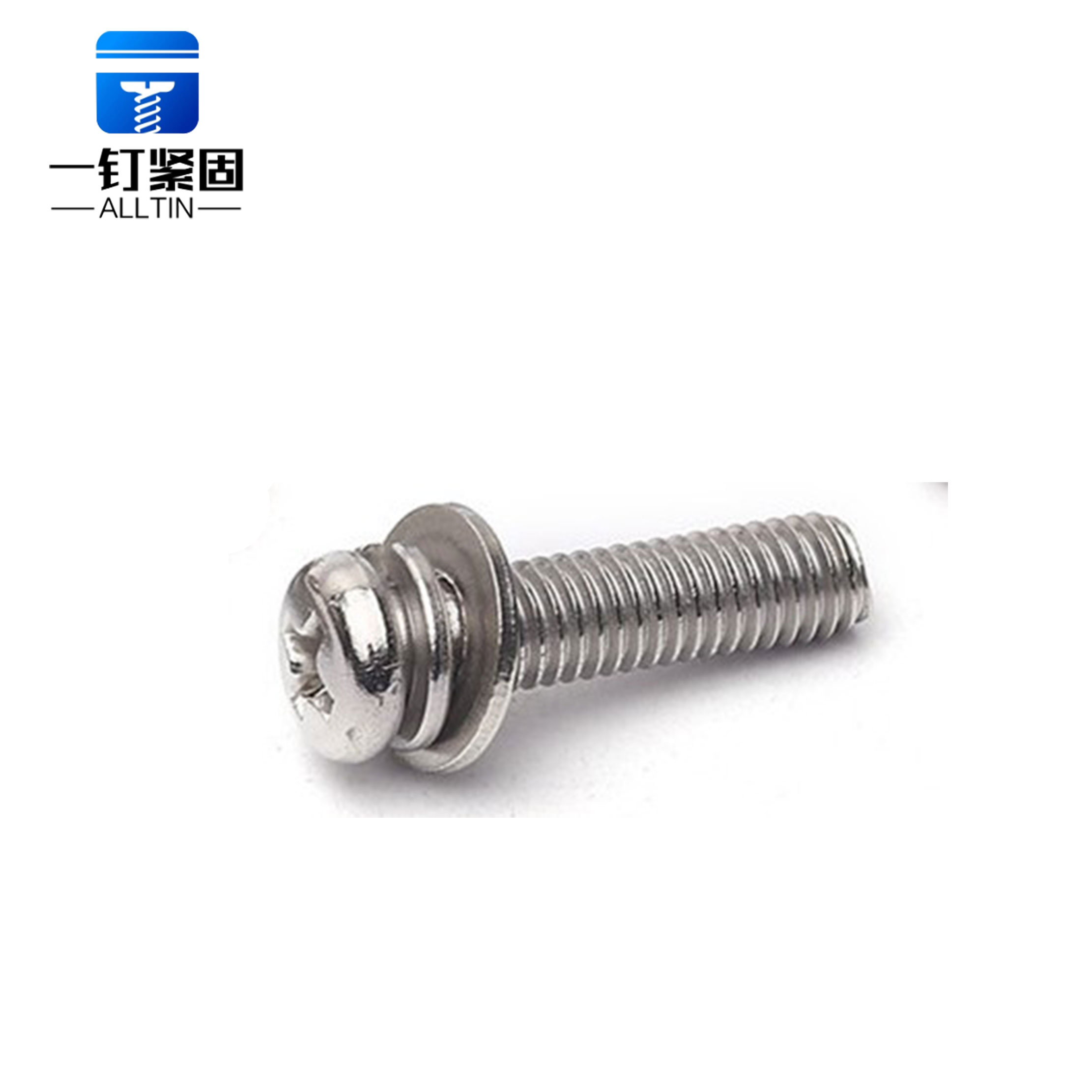 Philips round head three combination screw