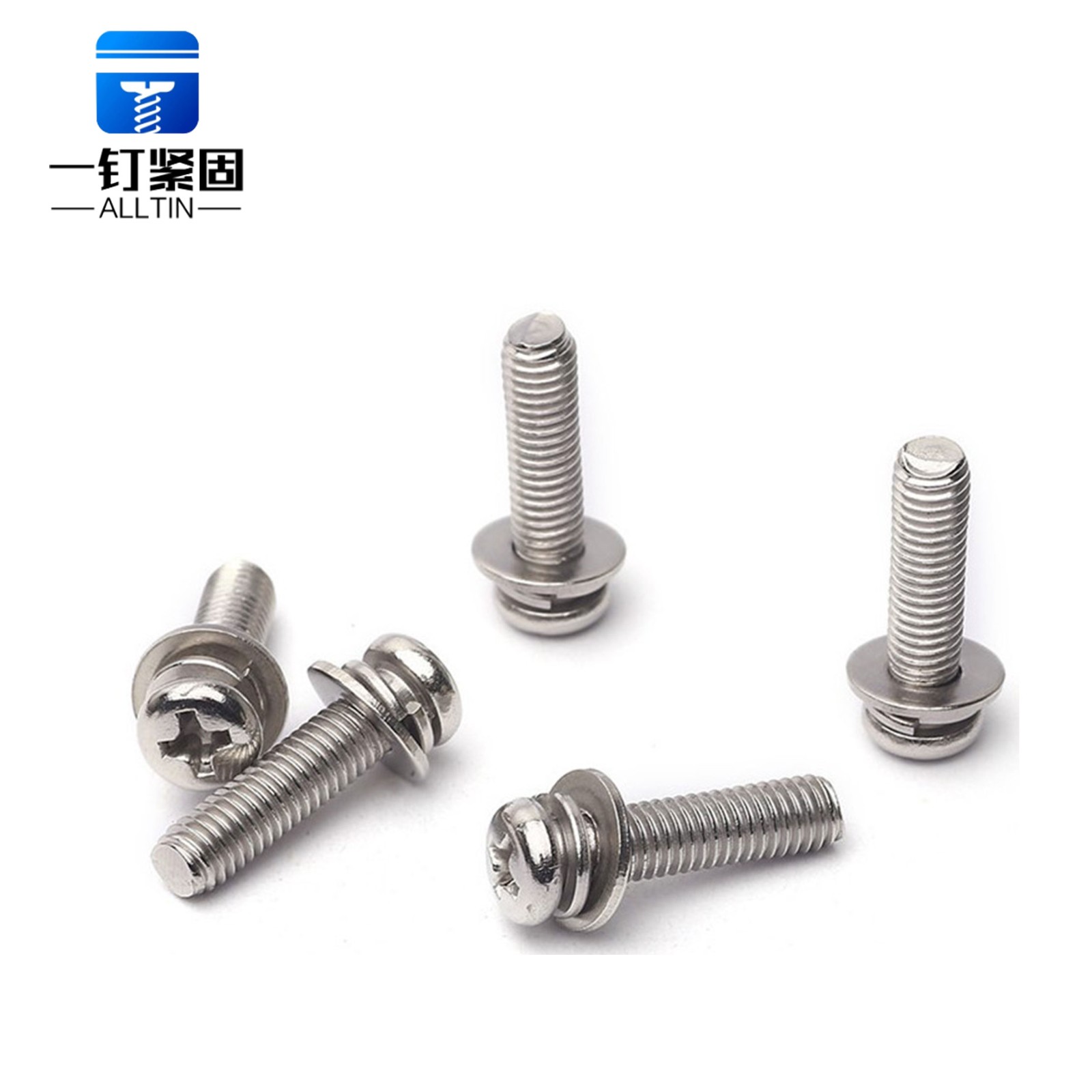 Philips round head three combination screw