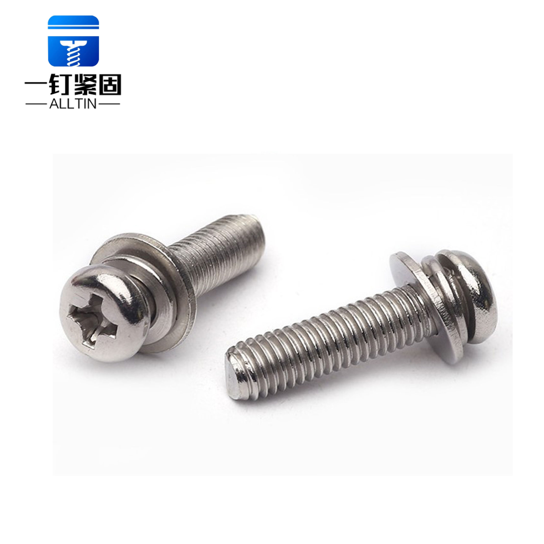 Philips round head three combination screw