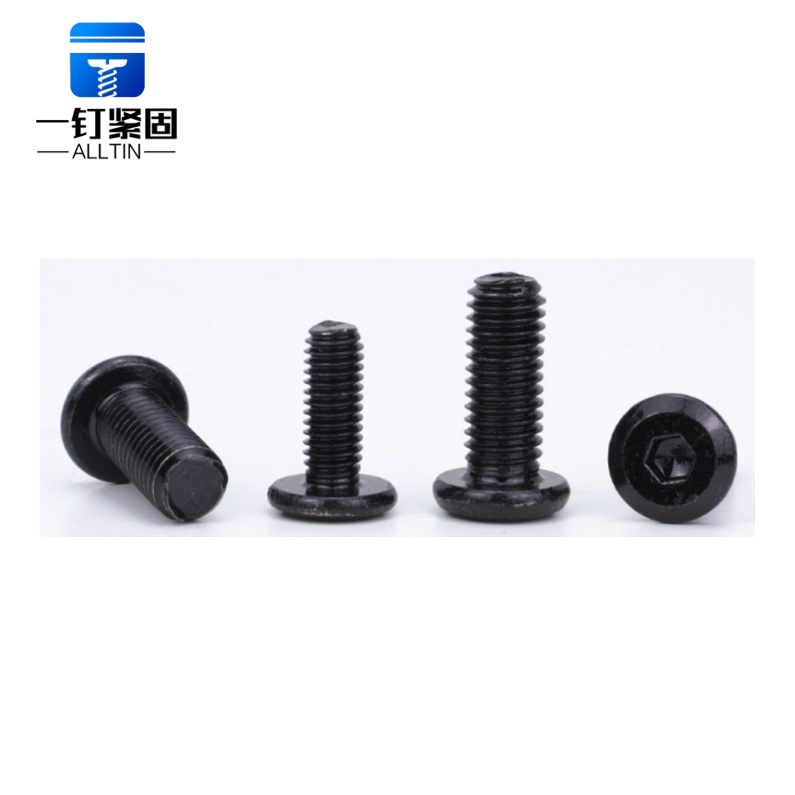 Black zinc plated chamfered hexagon large flat head flat head bevelled furniture bolts