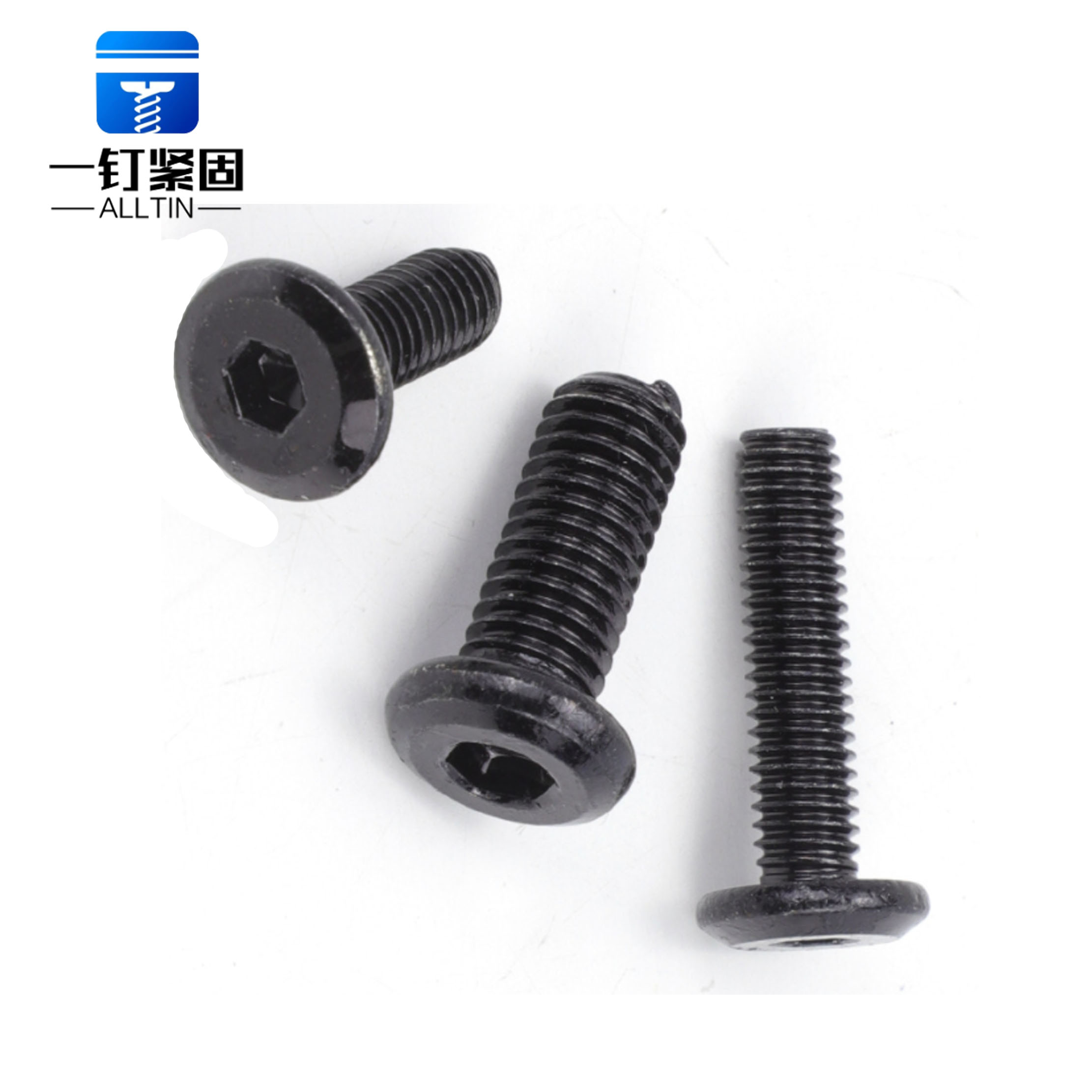 Black zinc plated chamfered hexagon large flat head flat head bevelled furniture bolts